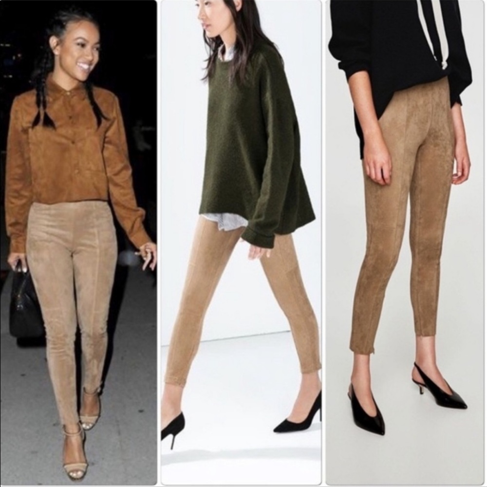 Zara Faux Suede Leggings - Picture 7 of 16